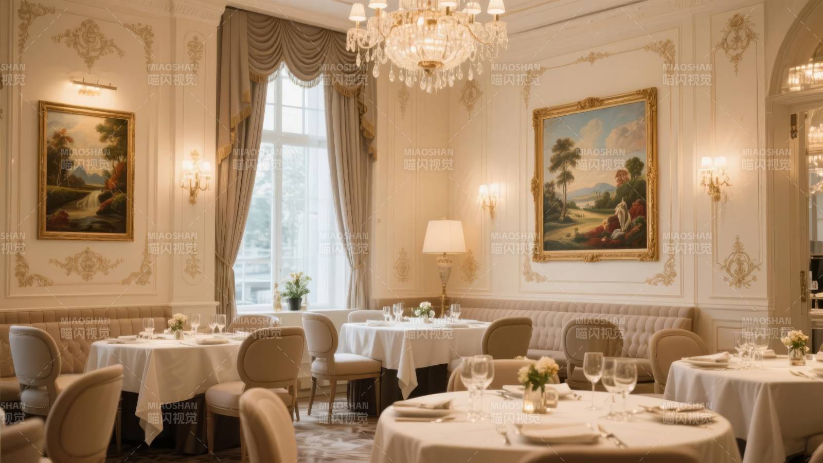 奢华餐厅内部景象图片
