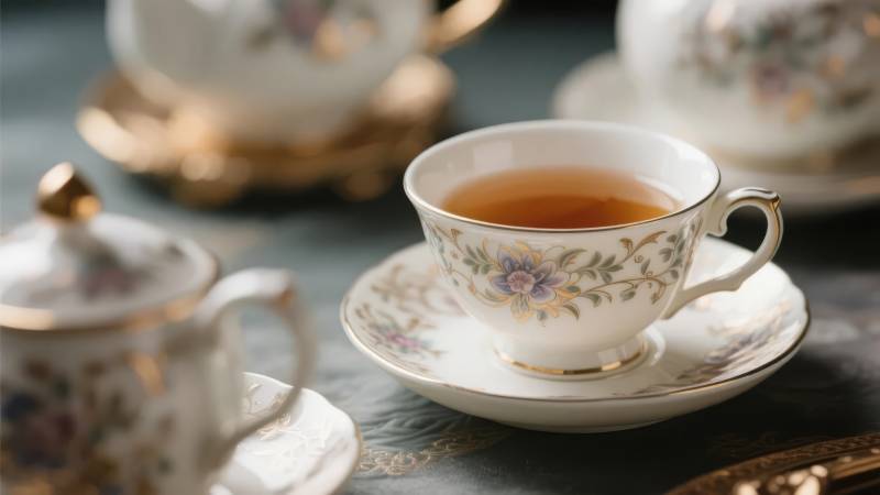 精致茶具品茗图图片