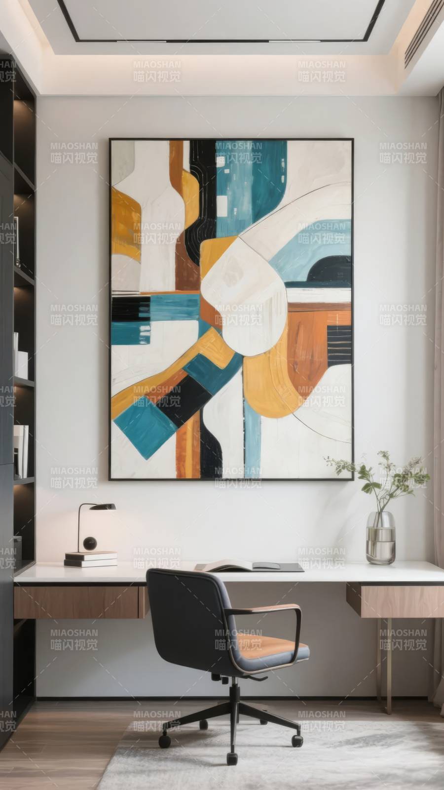 现代简约书房设计图片