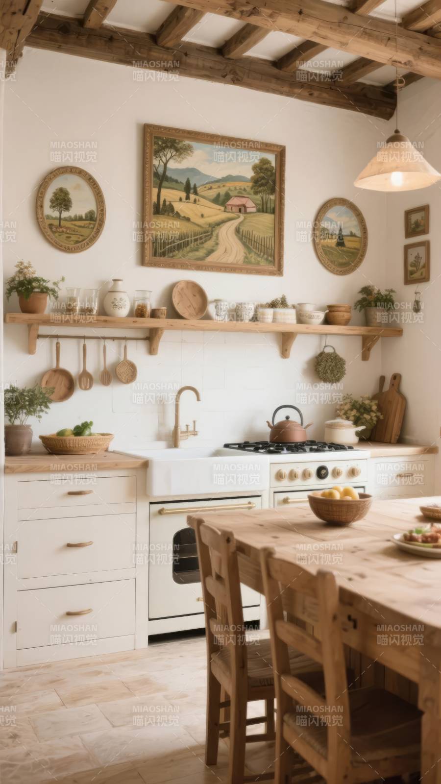 田园风厨房图片