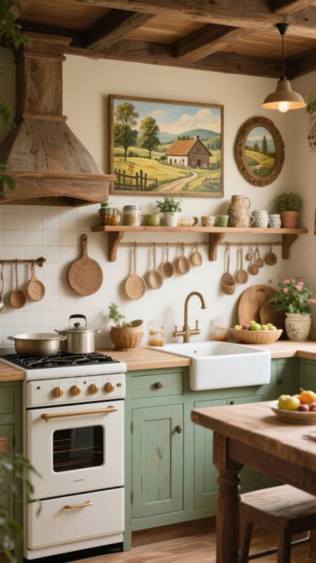 田园风厨房图片