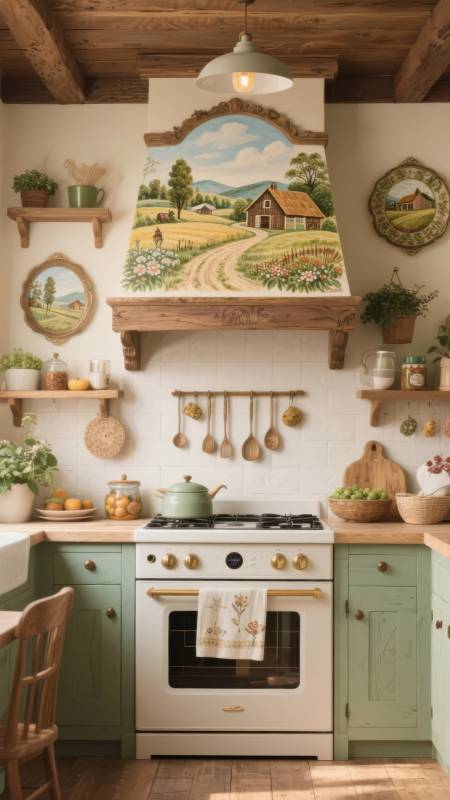 田园厨房美景图片