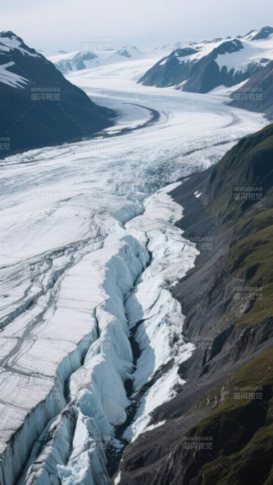 冰川峡谷壮丽景色图片
