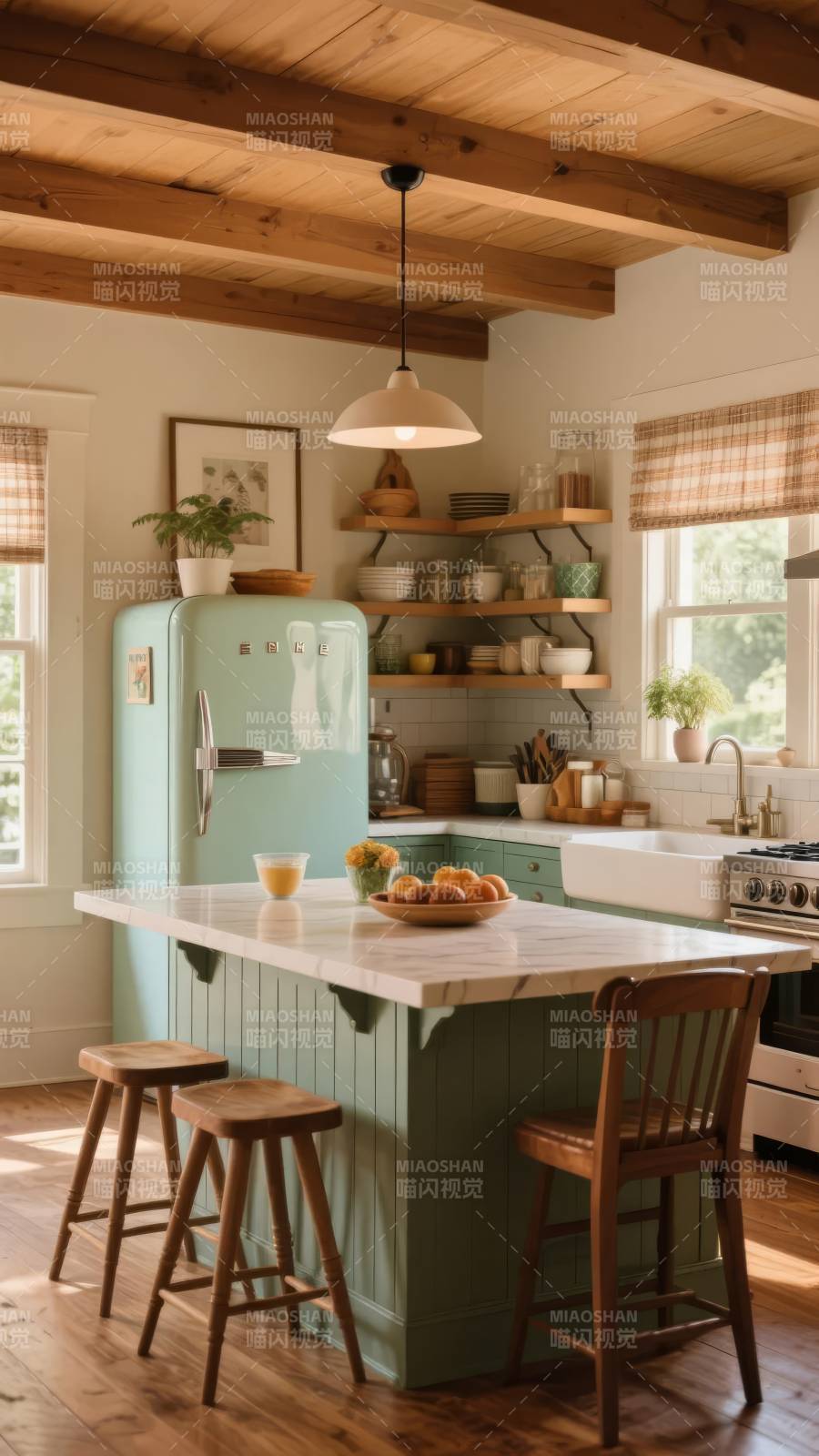 复古厨房温馨一角图片