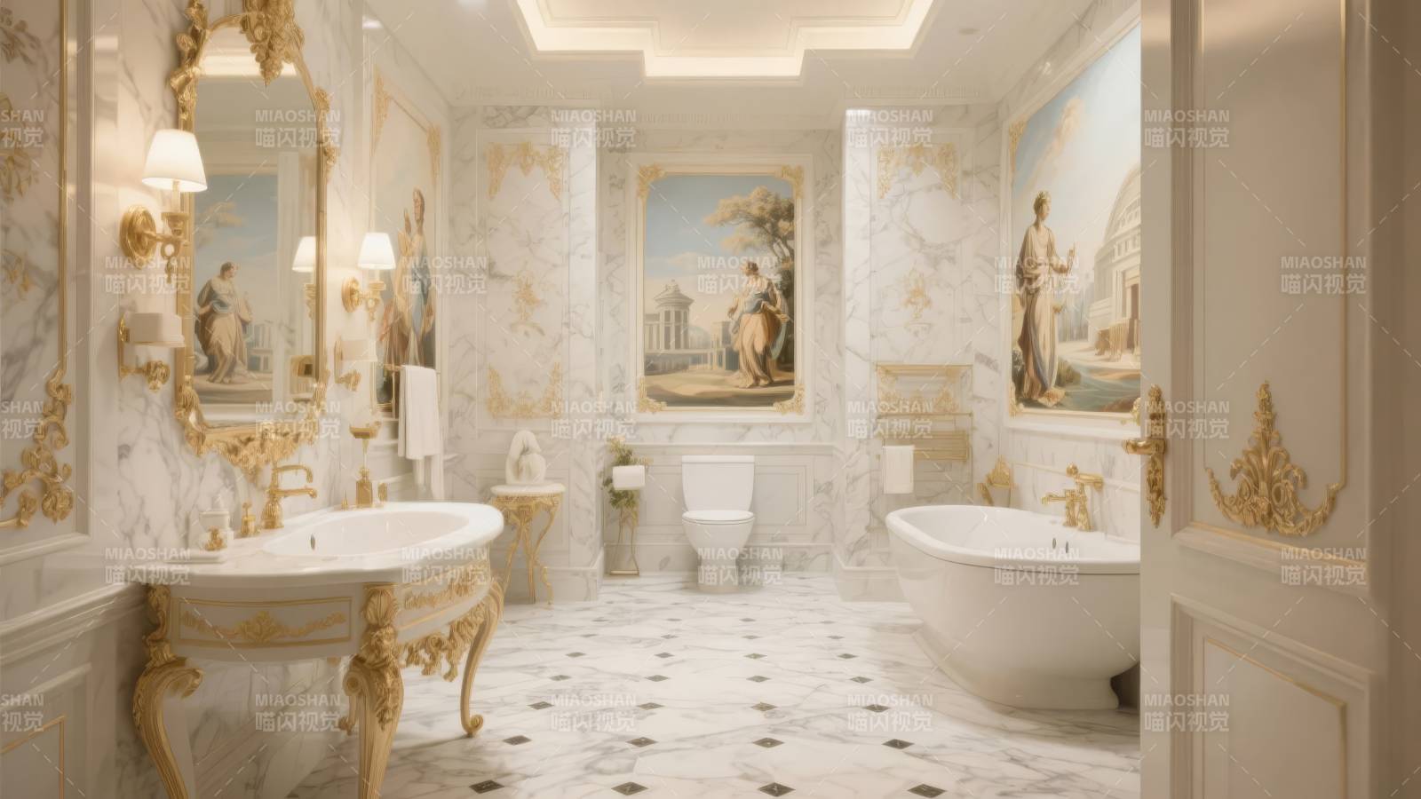奢华欧式浴室图片
