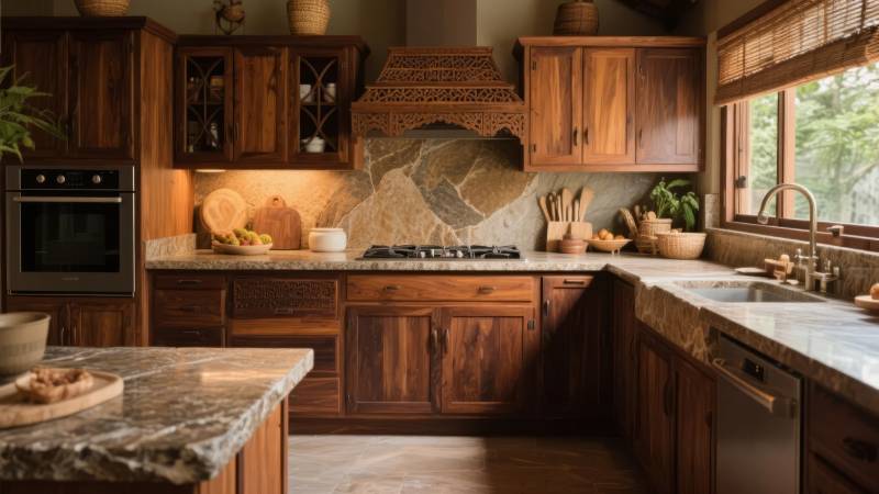 温馨木质厨房图片