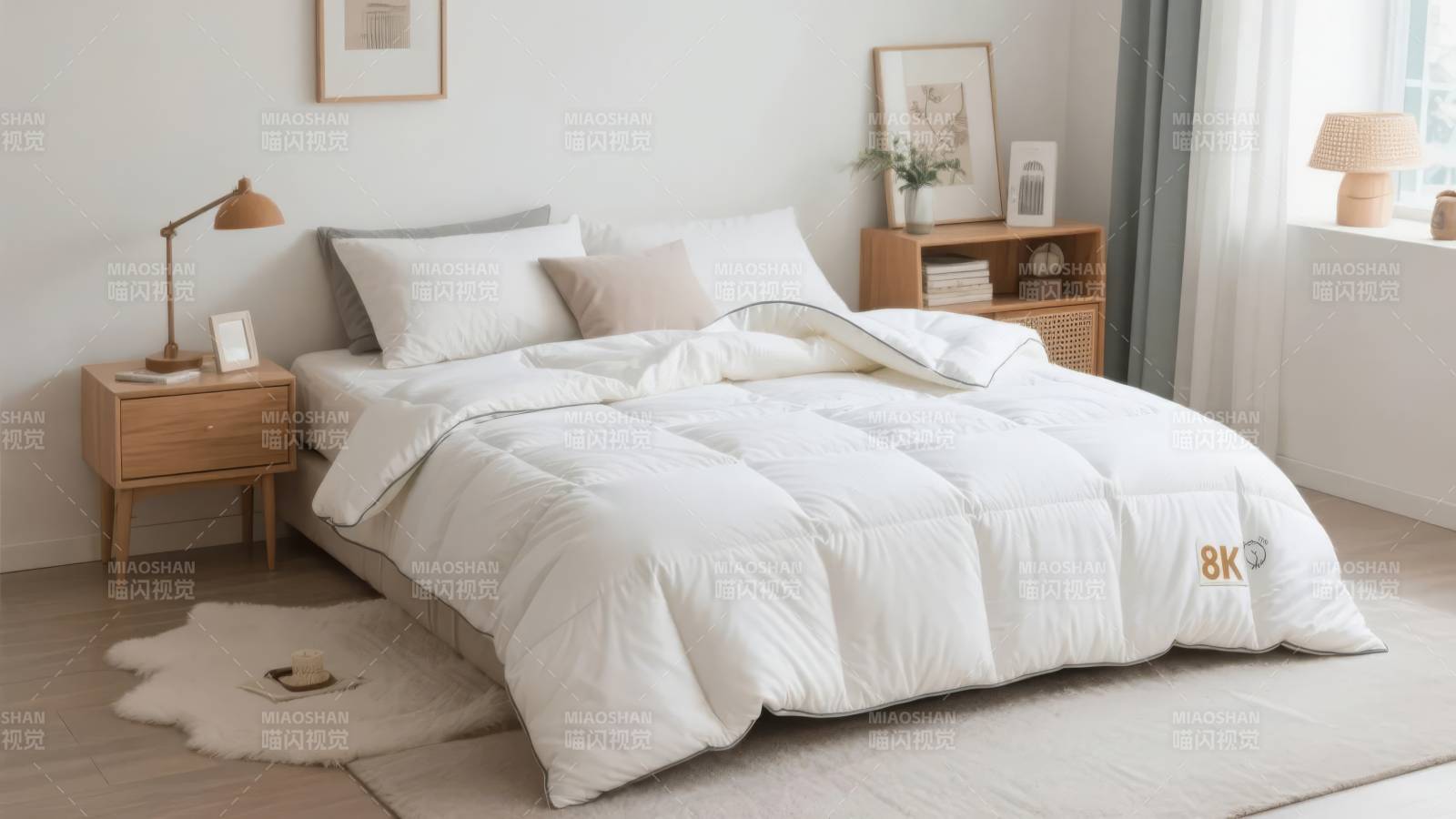 简约卧室温馨床品图片