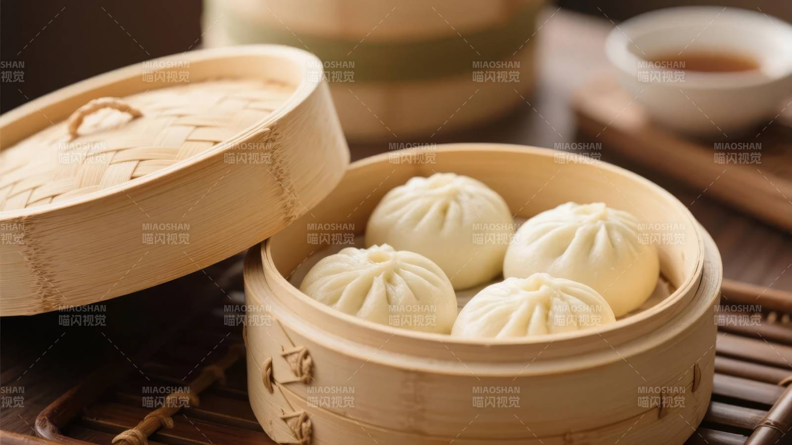 蒸笼里的小笼包图片