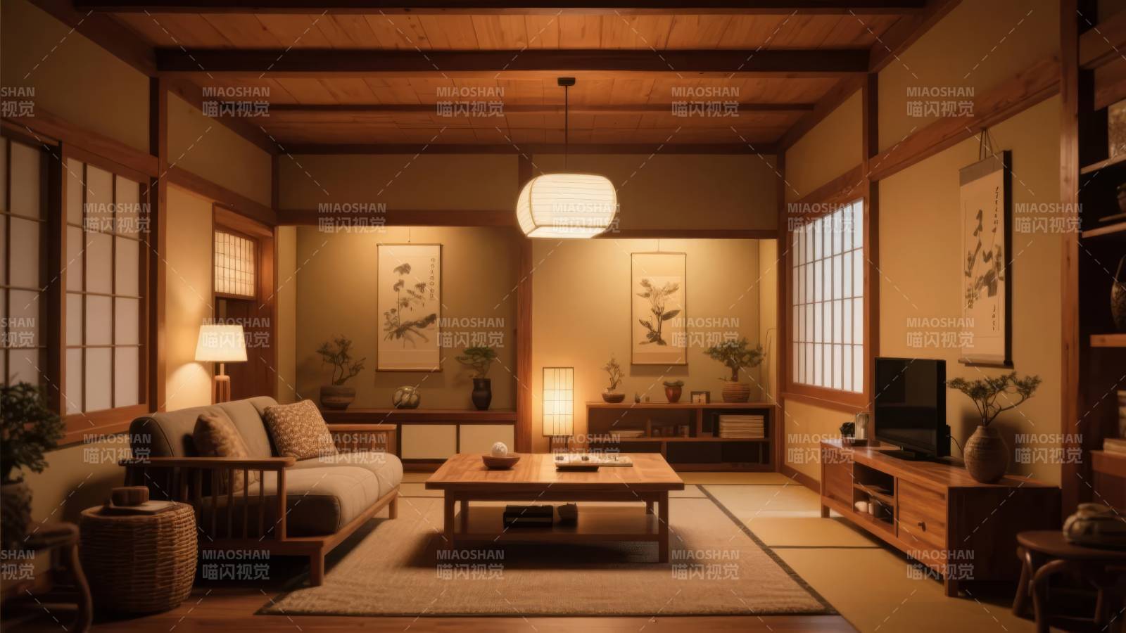 日式客厅静谧雅致图片