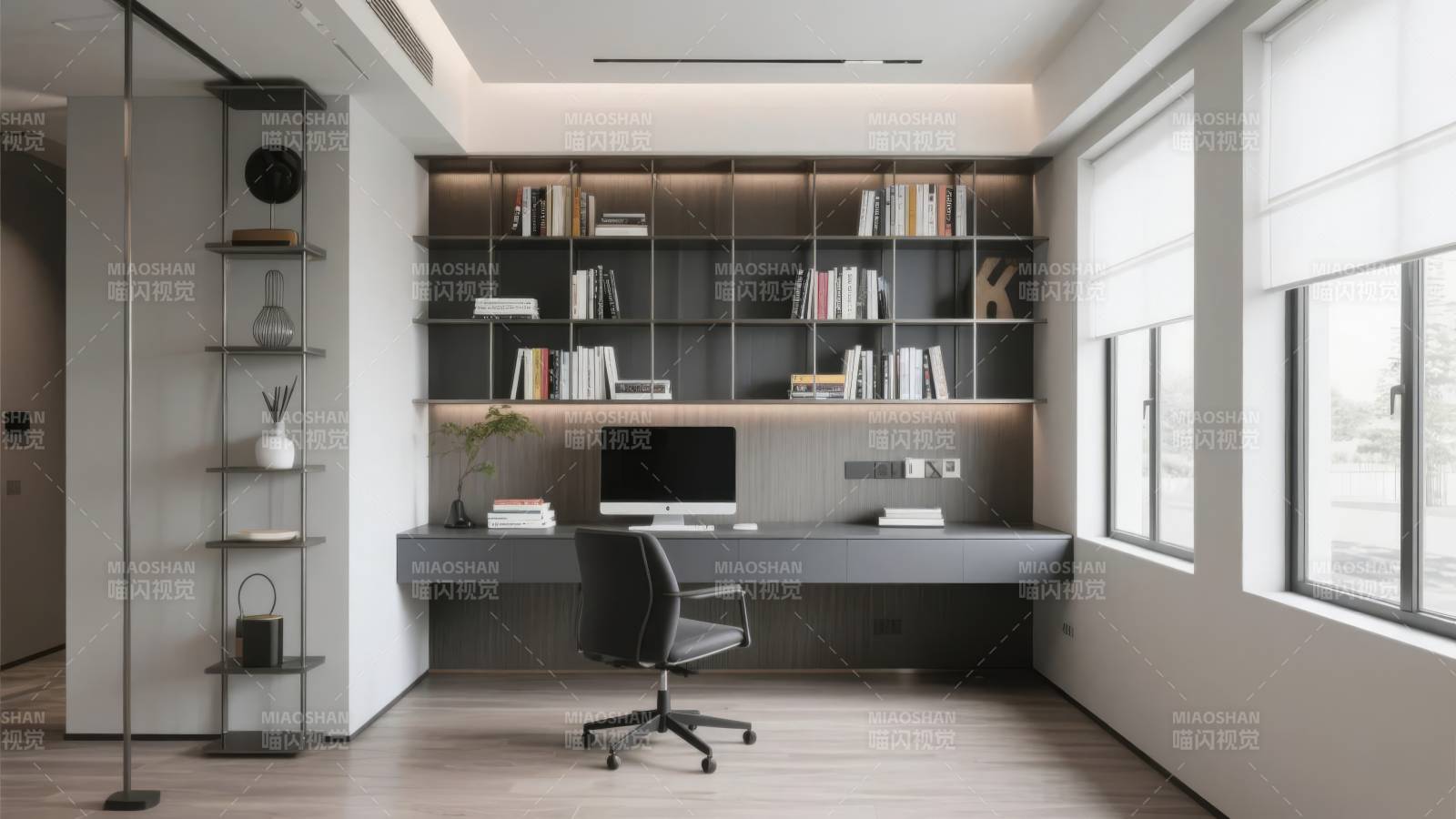 现代简约书房设计图片