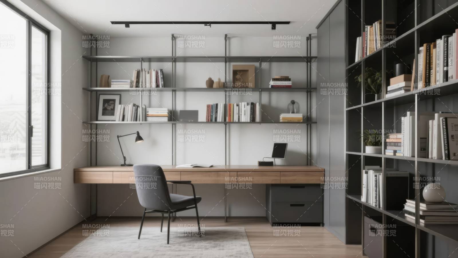 现代简约书房设计图片