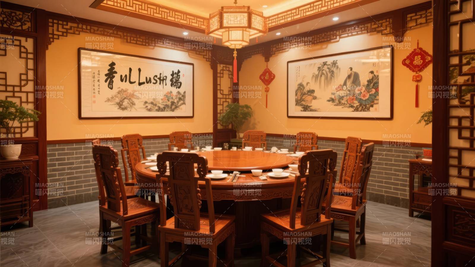 中式餐厅雅座图片