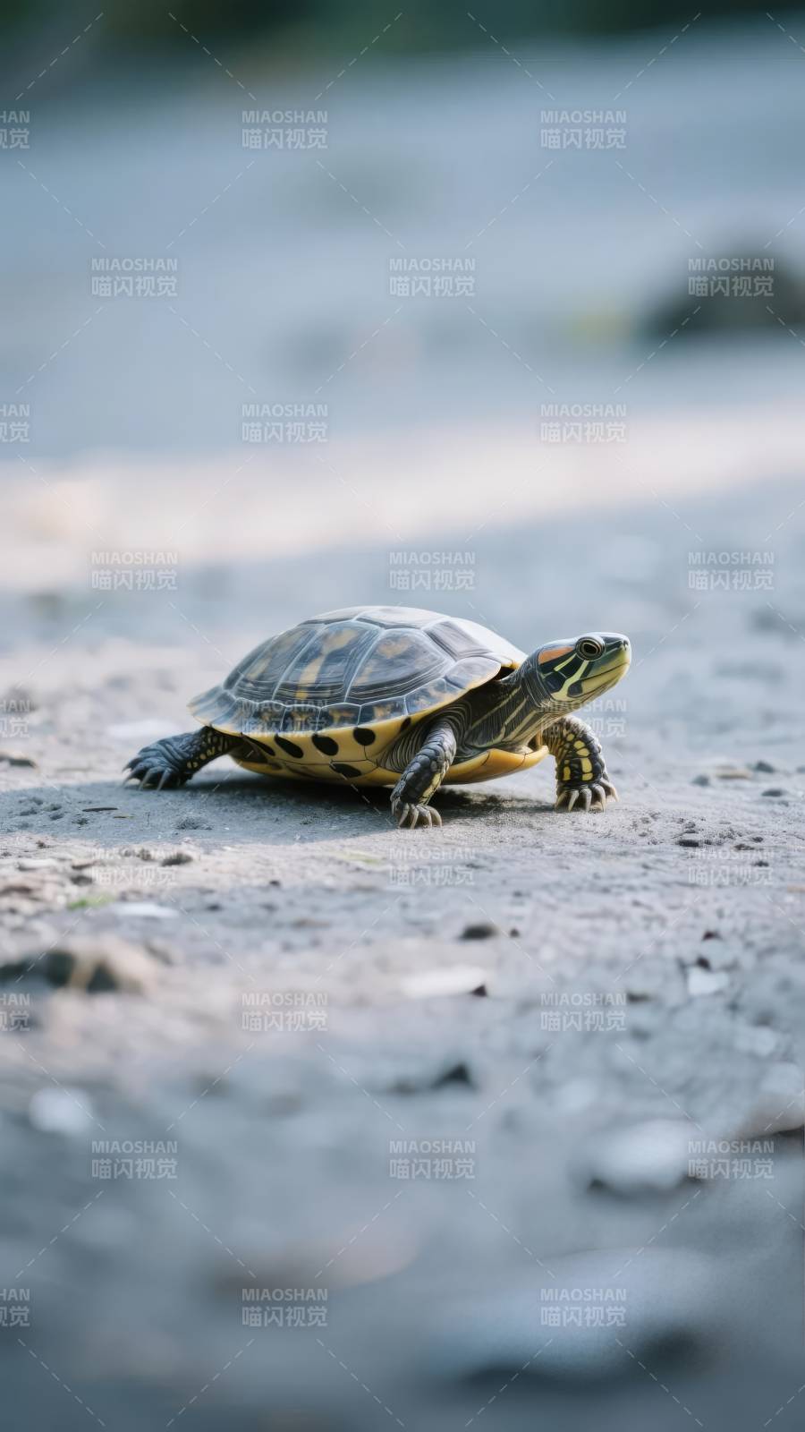 小乌龟爬行路图片