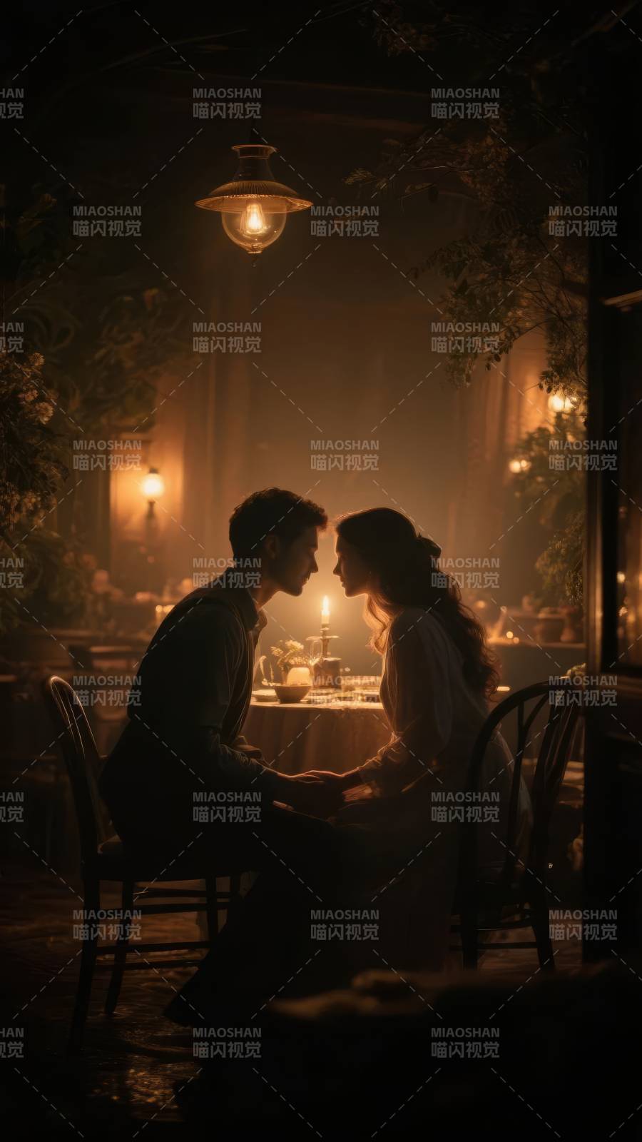 烛光下的深情对望图片
