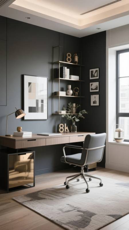 现代简约书房设计图片