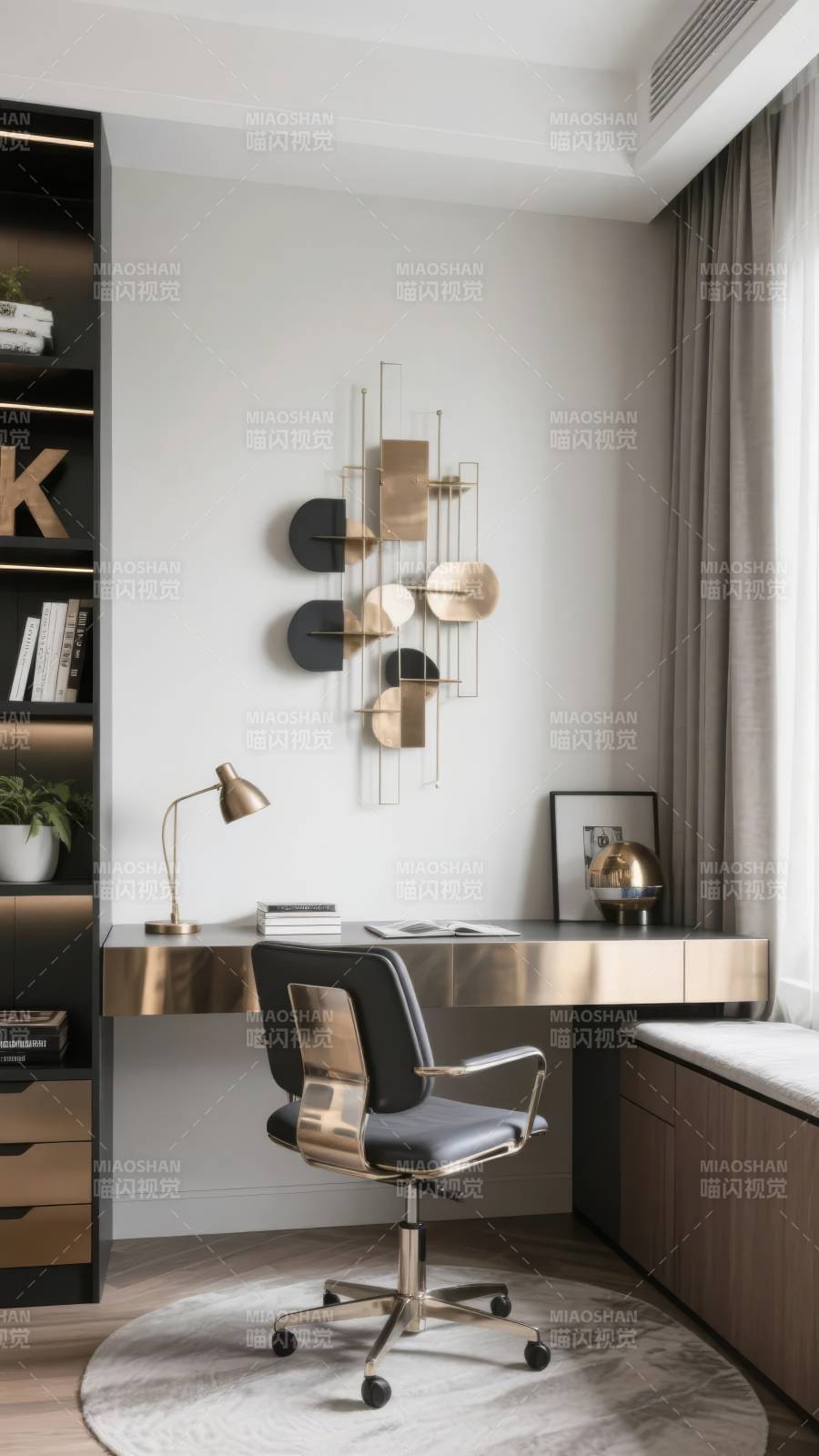 现代简约书房设计图片