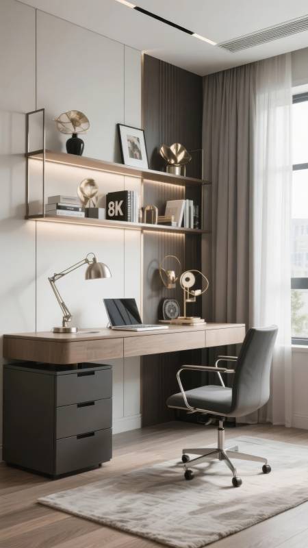 现代简约书房设计图片