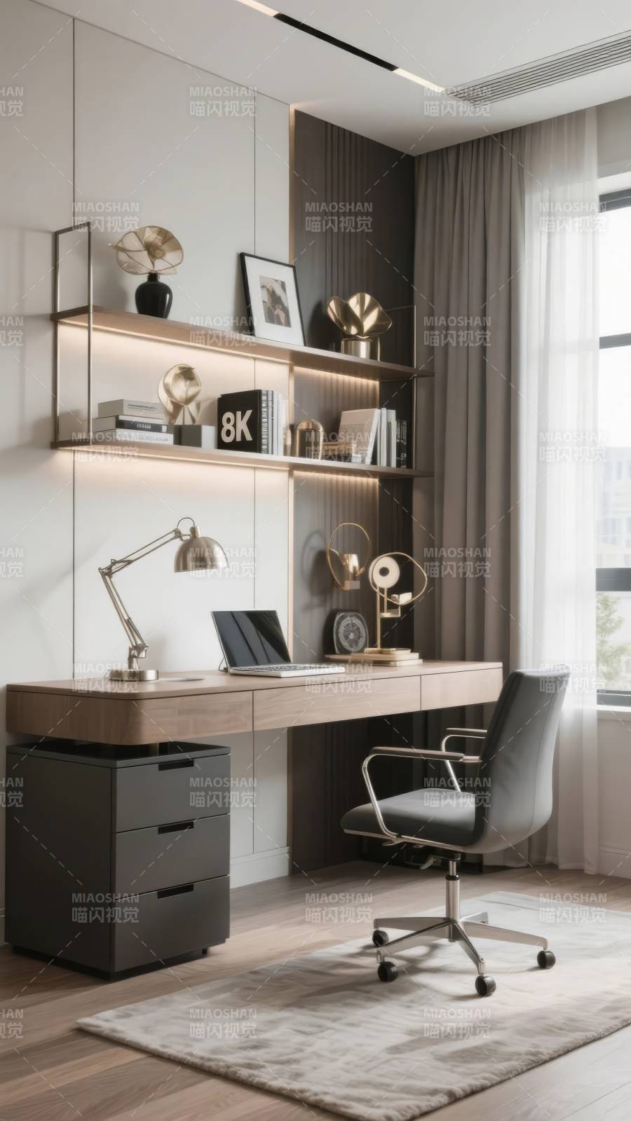 现代简约书房设计图片