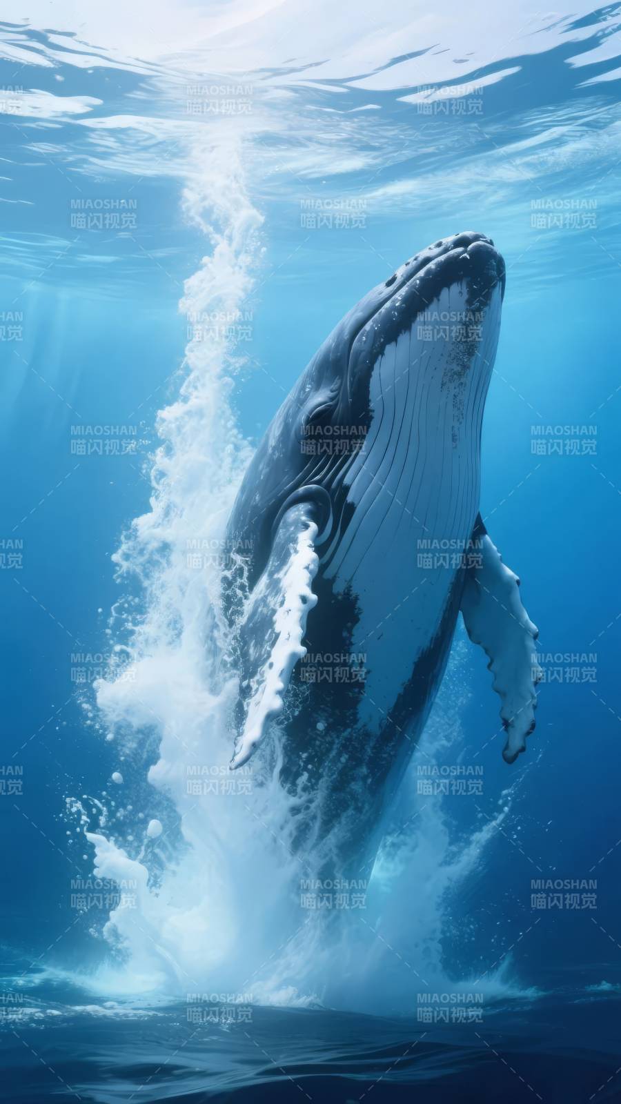 鲸跃碧海图片