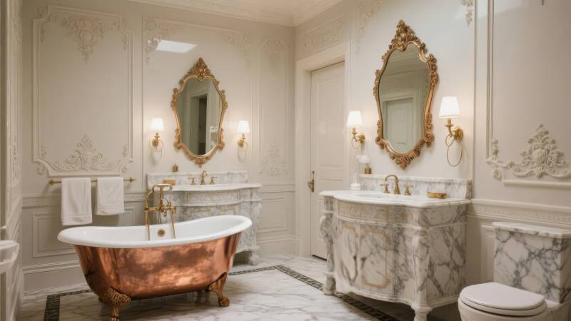 奢华复古浴室图片