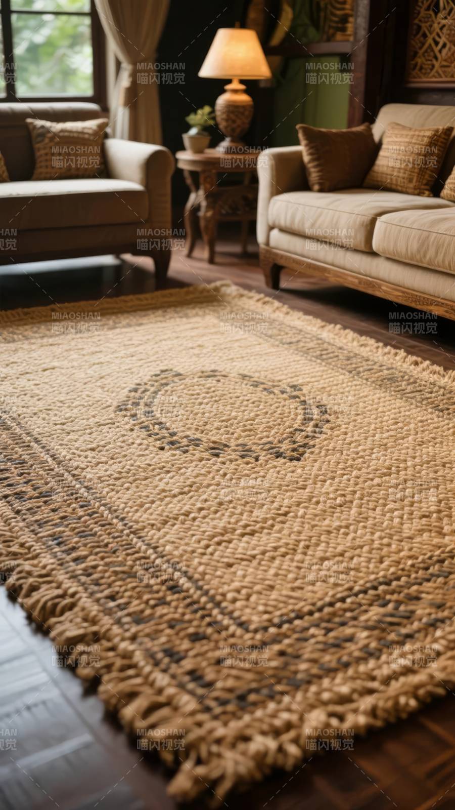 温馨客厅地毯图片