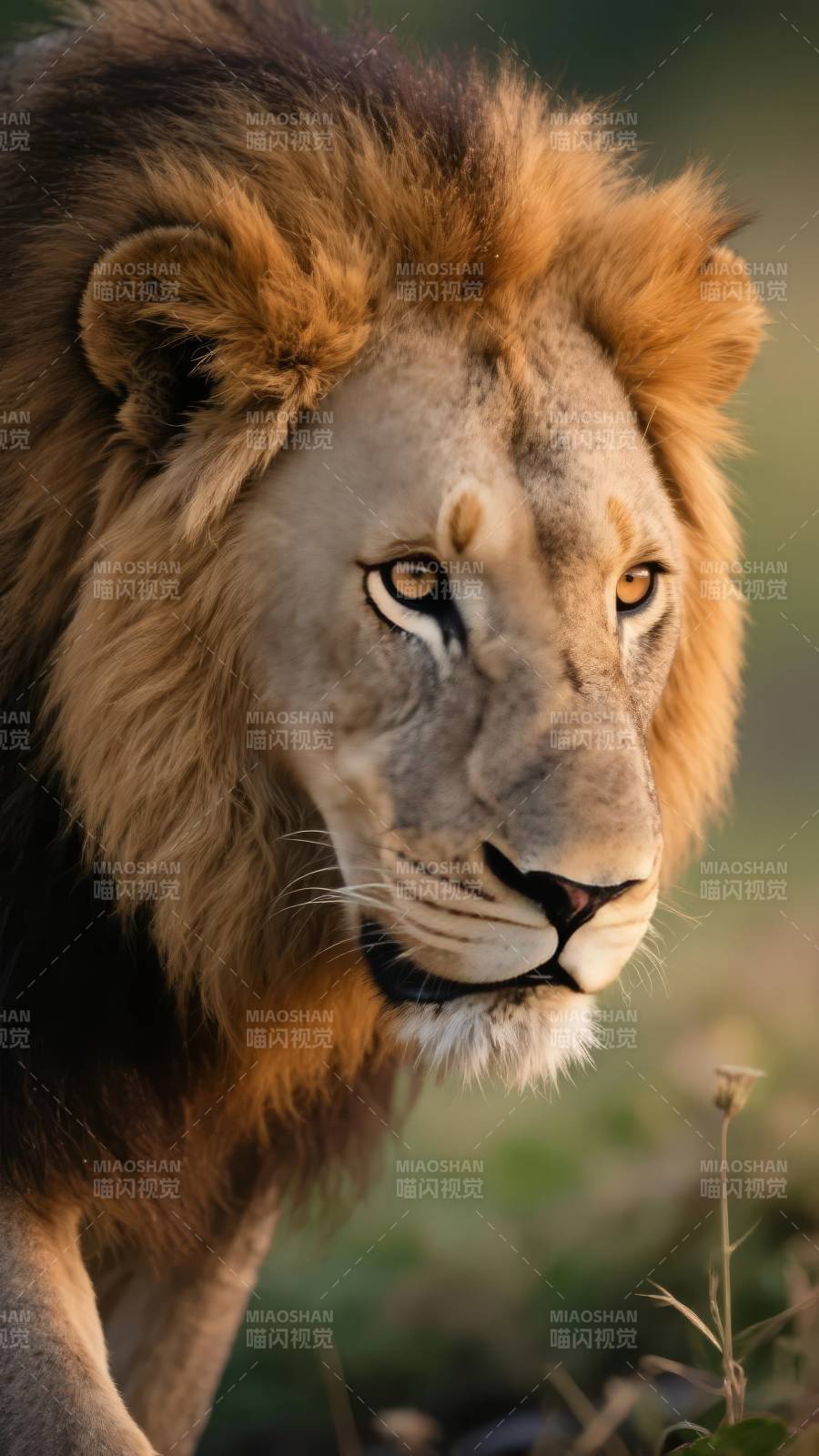 雄狮凝视图片