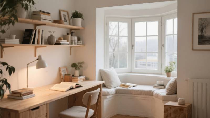 温馨书房角落图片