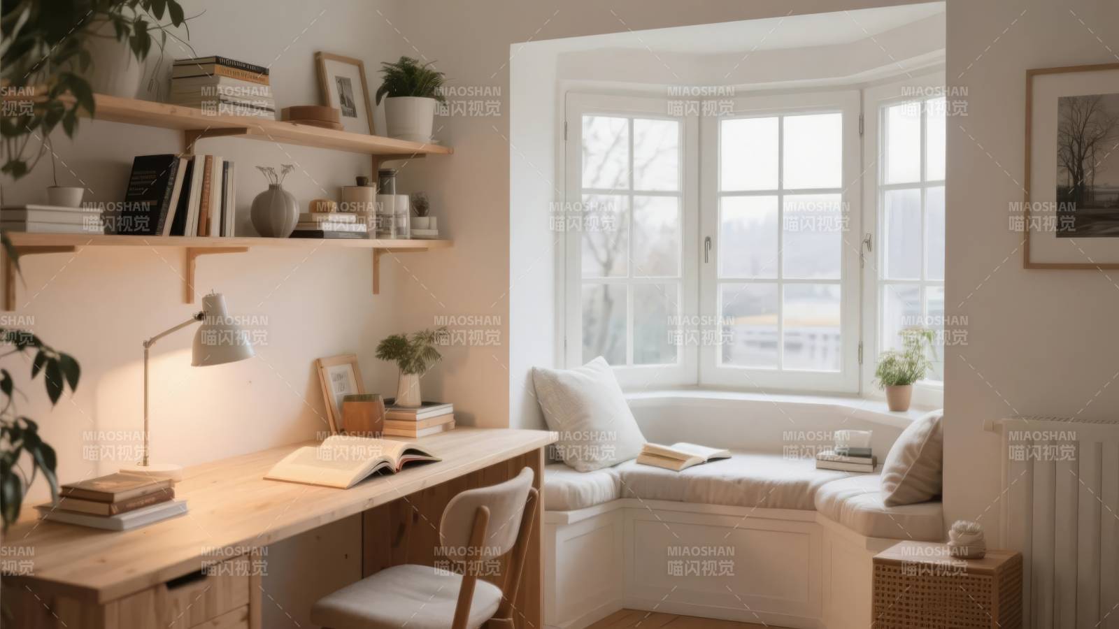 温馨书房角落图片