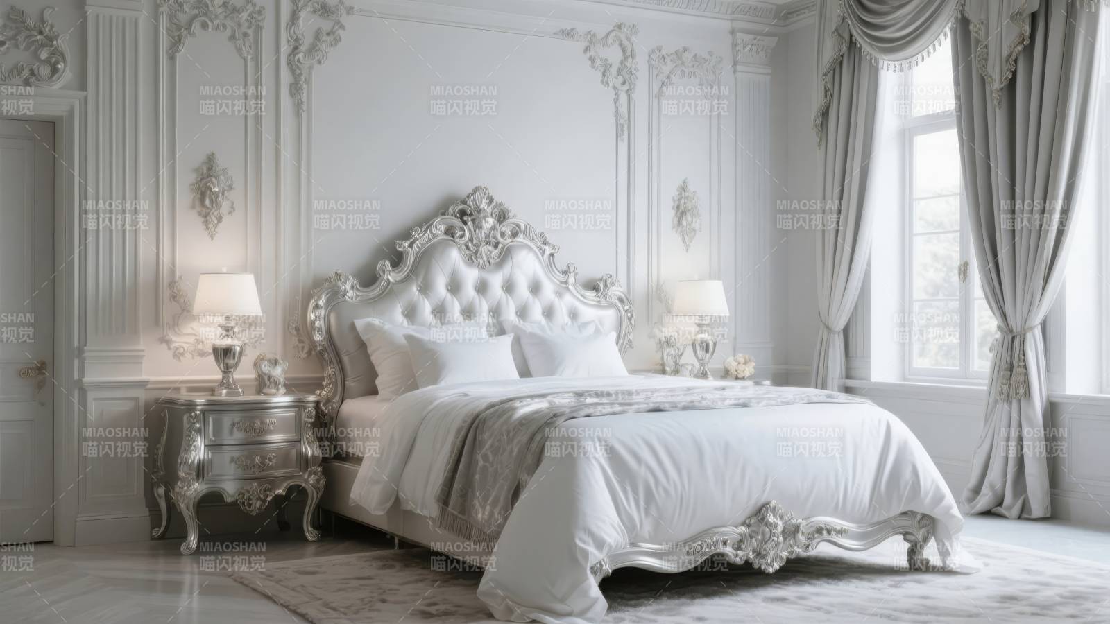 奢华卧室 典雅白金风图片