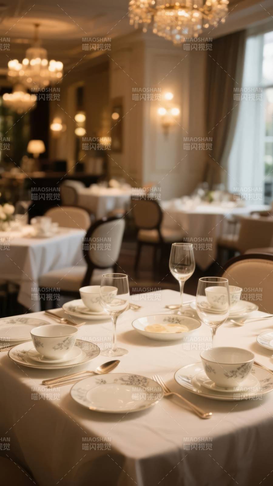 优雅餐厅餐桌布置图片