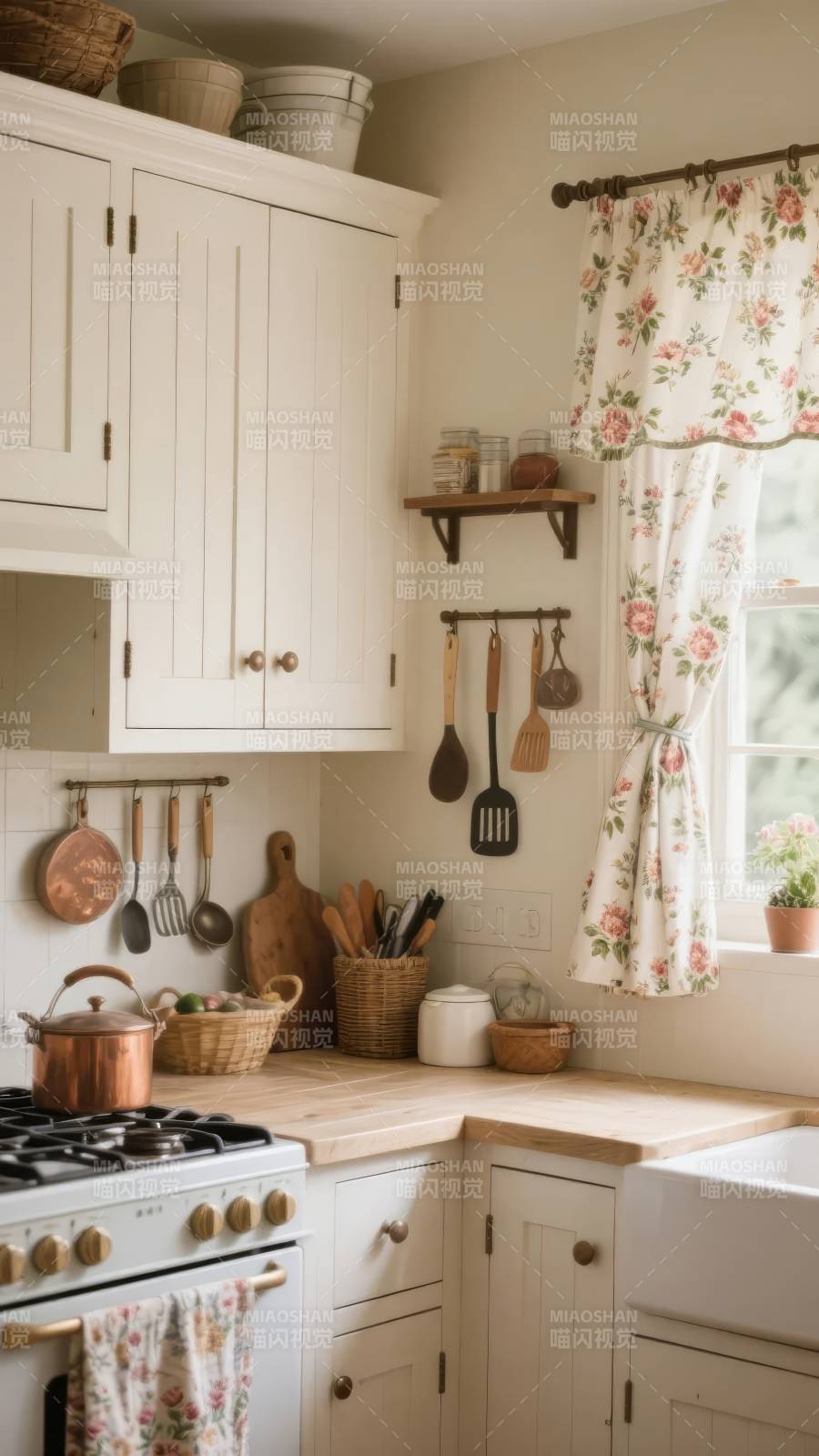 田园风厨房一角图片