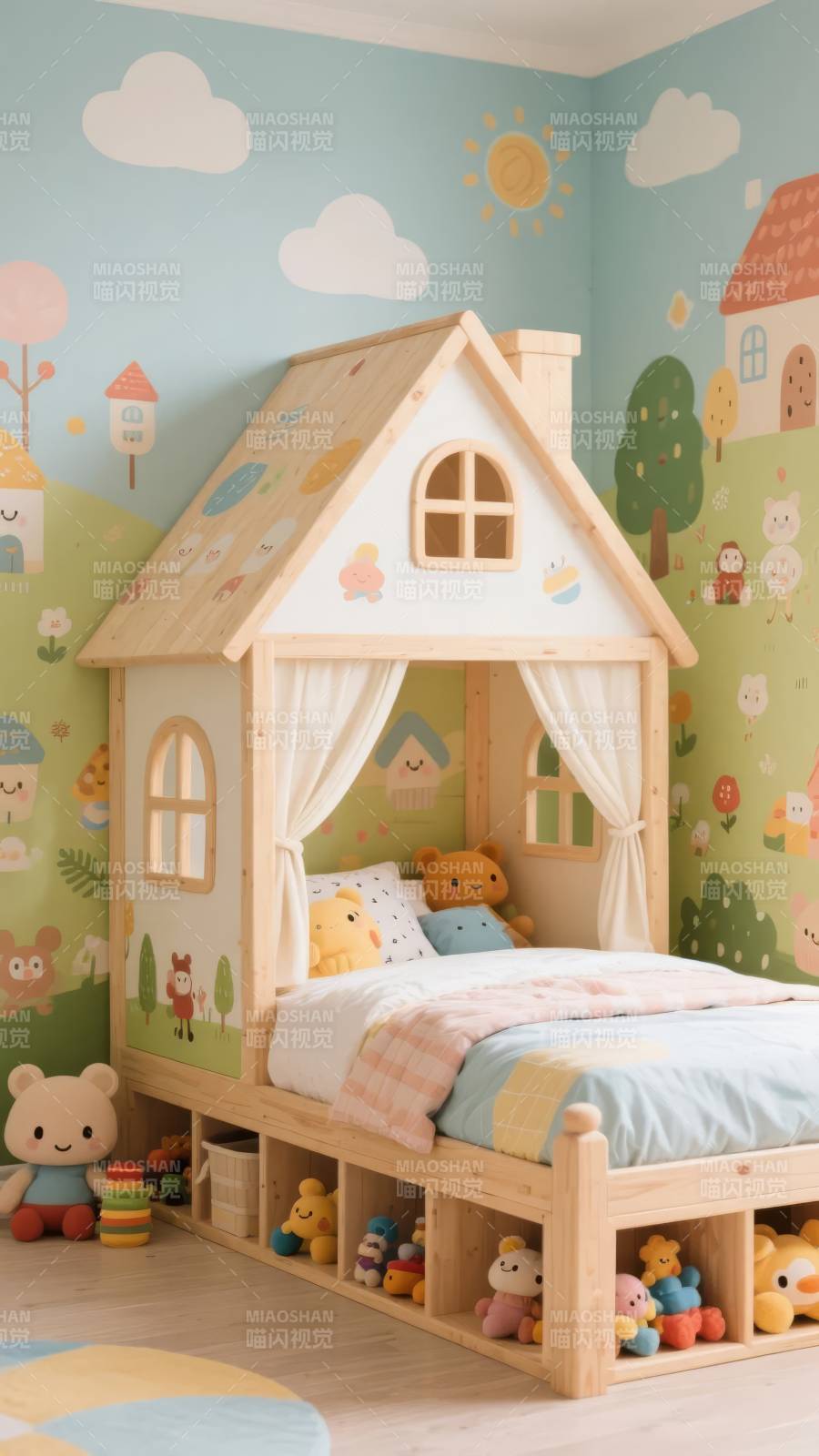 童话小屋儿童床图片