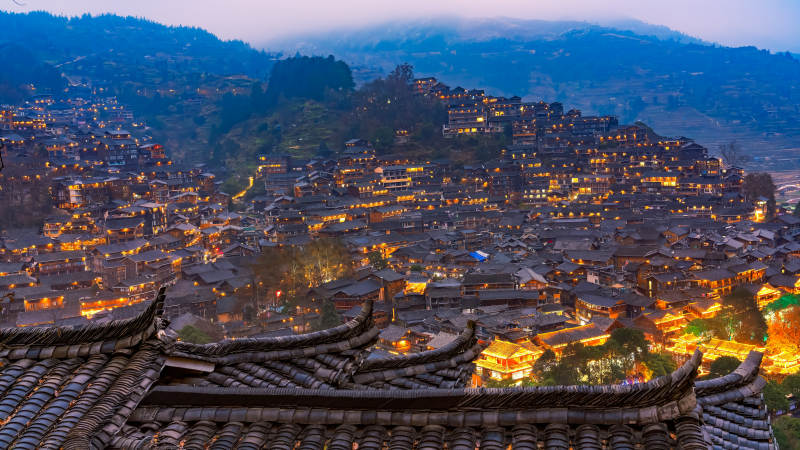 西江千户苗寨夜景图片
