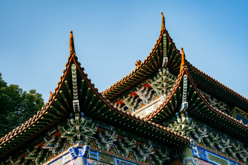 合肥开福寺古建筑飞檐翘角图片