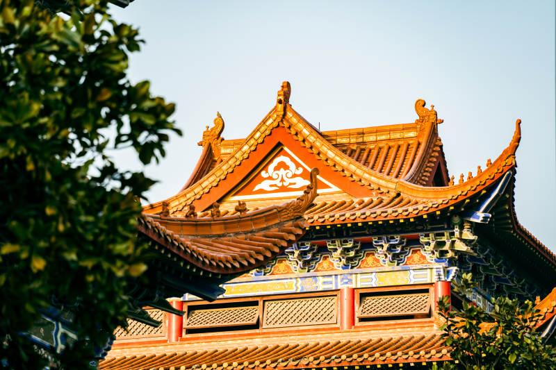 合肥开福寺古建筑飞檐翘角图片