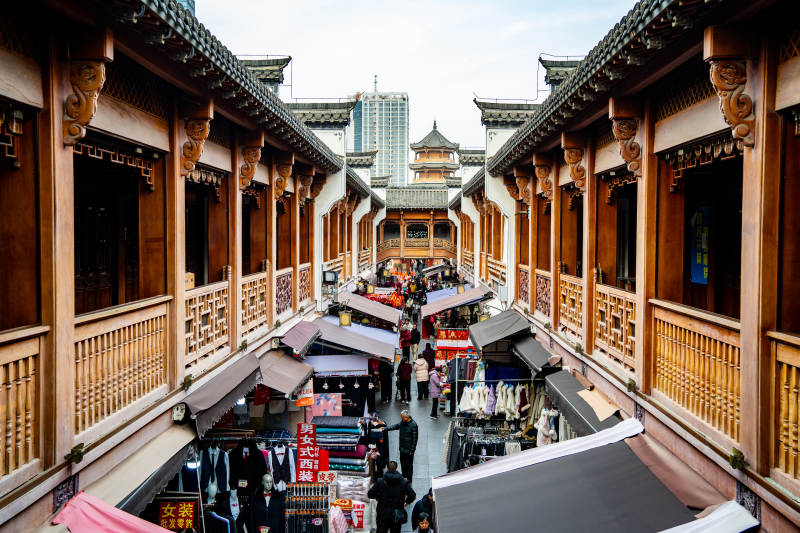 合肥城隍庙古街市集繁华景图片