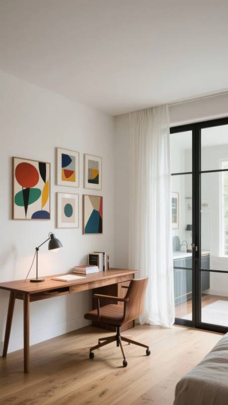 简约书房一角图片