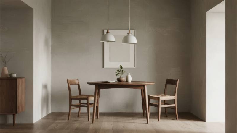 简约餐桌布置图片