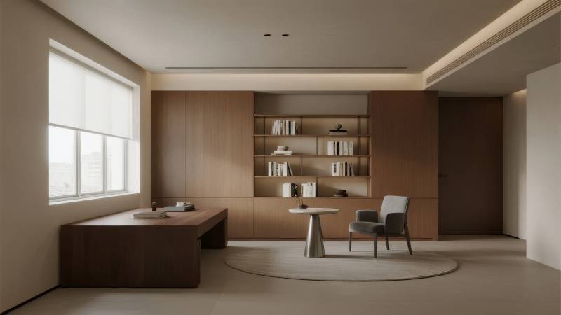 现代简约书房设计图片
