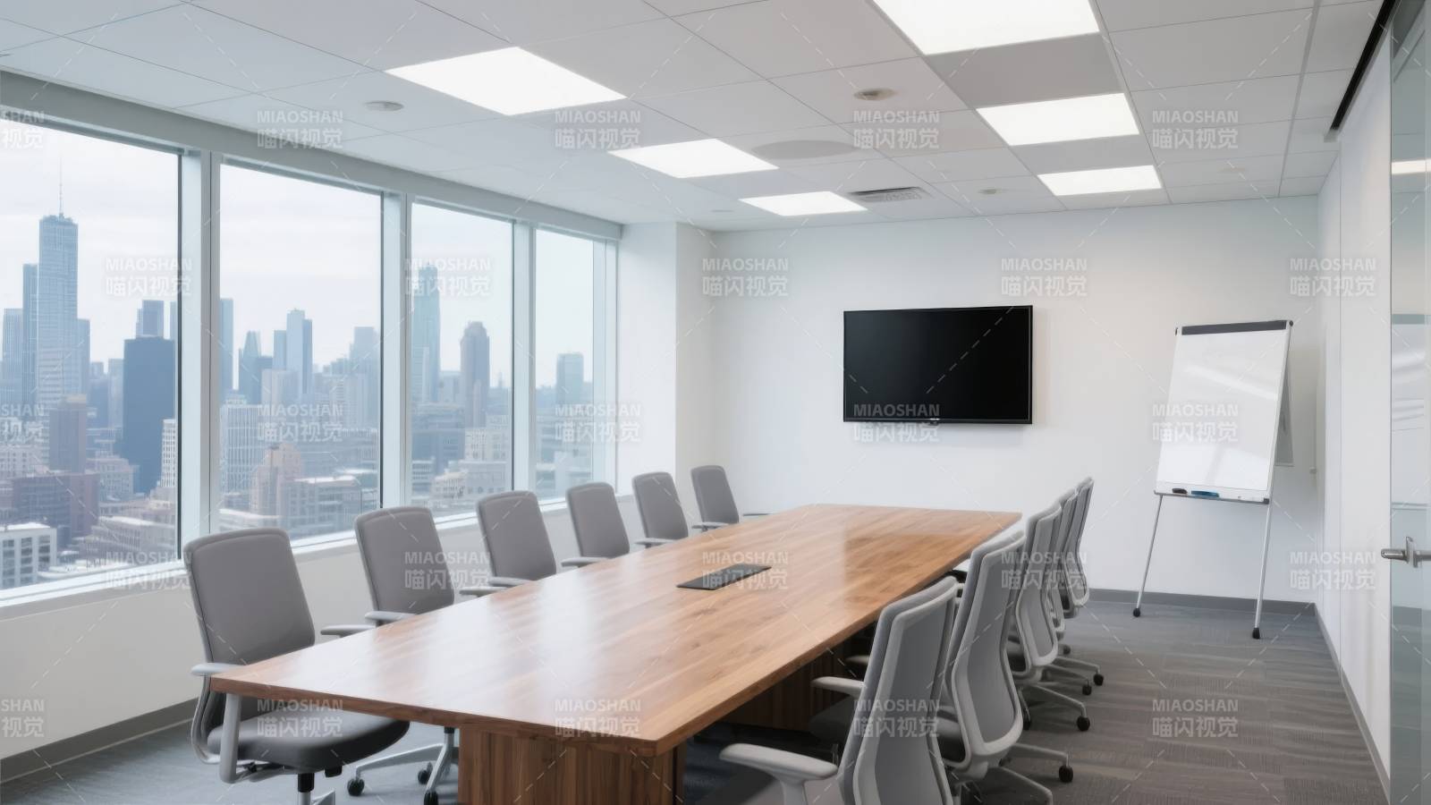 现代会议室全景图片
