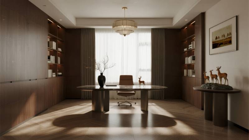 现代书房静谧雅致图片
