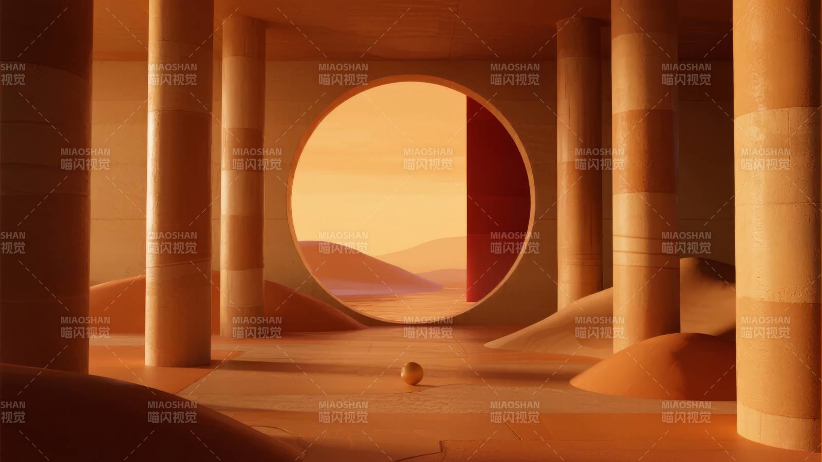 沙漠圆窗奇景图片