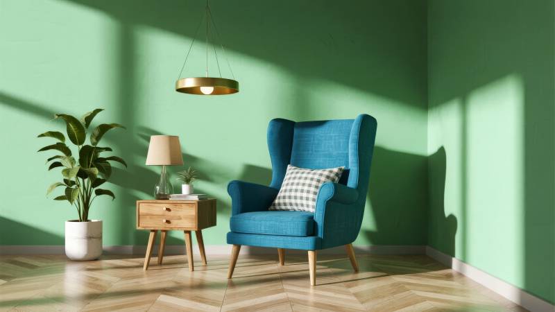 绿意盎然的客厅一角图片