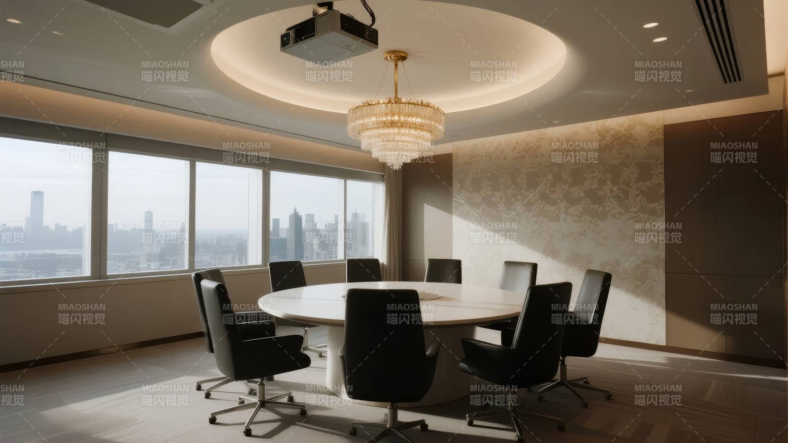 现代会议室全景图片