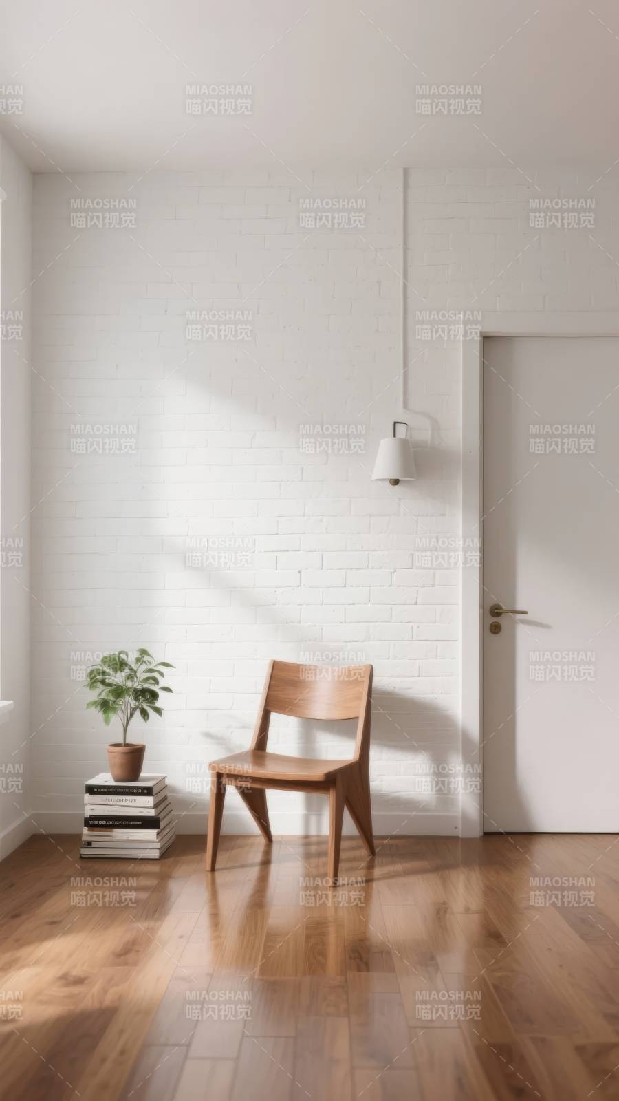 简约木椅静室图片
