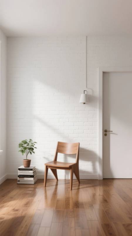 简约木椅静室图片