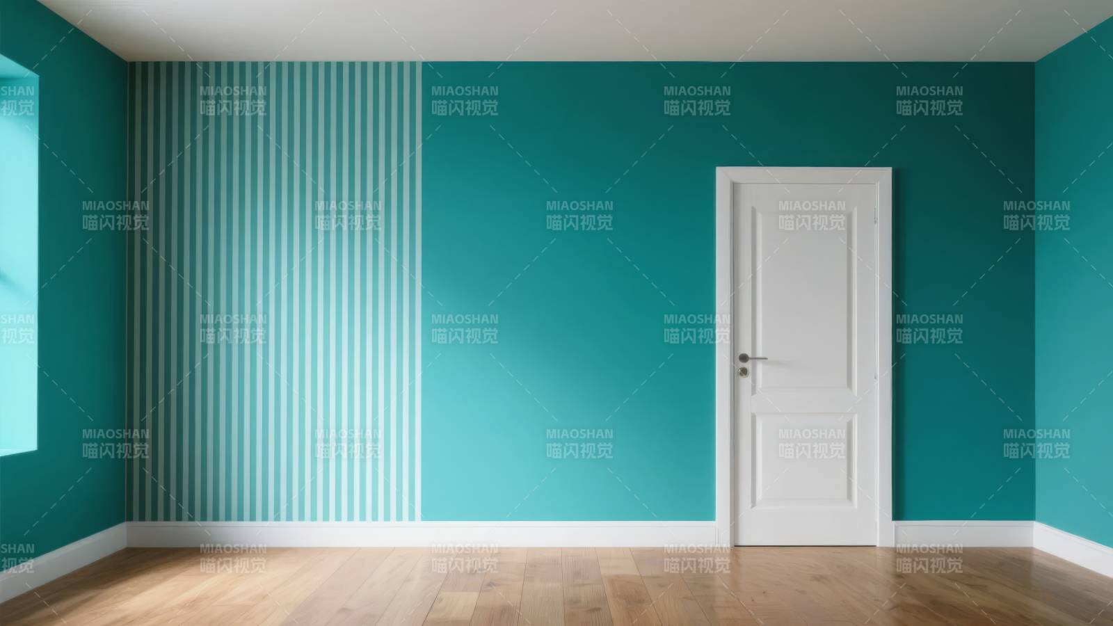 简约蓝绿房间图片