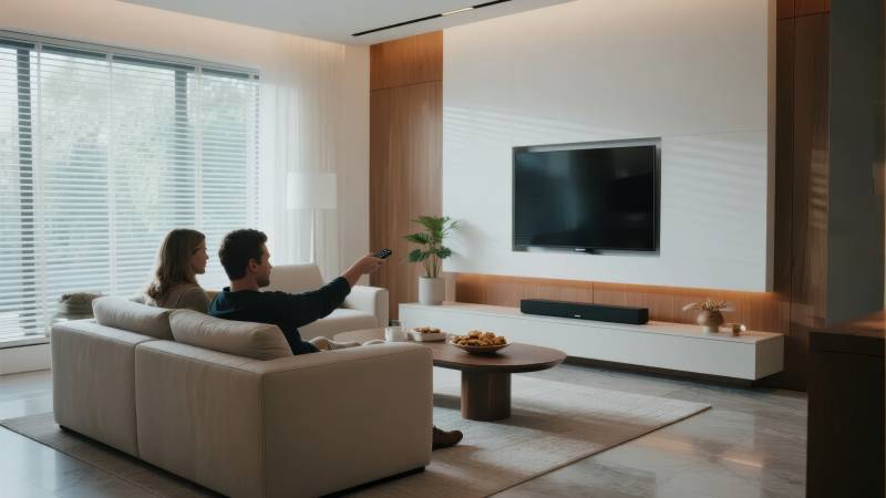 现代客厅观影时光图片