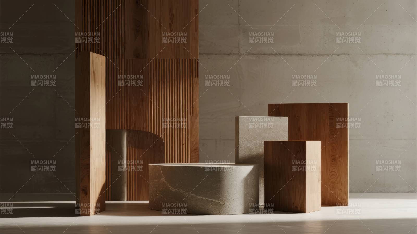 现代简约木艺摆件图片