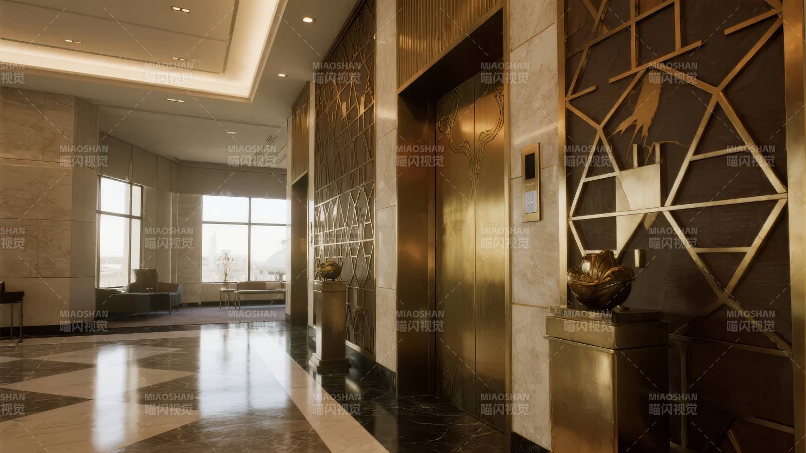 豪华电梯大厅图片